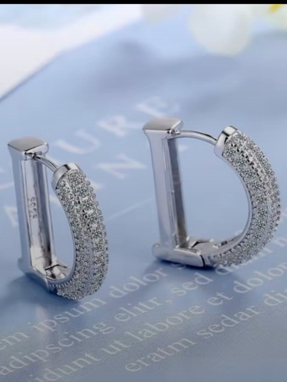 925 sterling silver moissanite D earrings NWOT